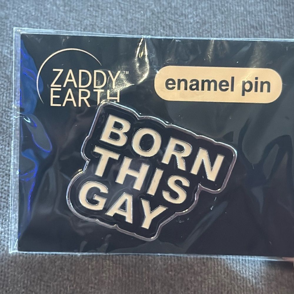 ZADDY EARTH Enamel Pin BORN THIS GAY